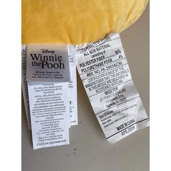 Disney Winnie Pooh Halloween Pumpkin Hat Soft Decorative Accent Pillow NEW - Picture 7 of 13